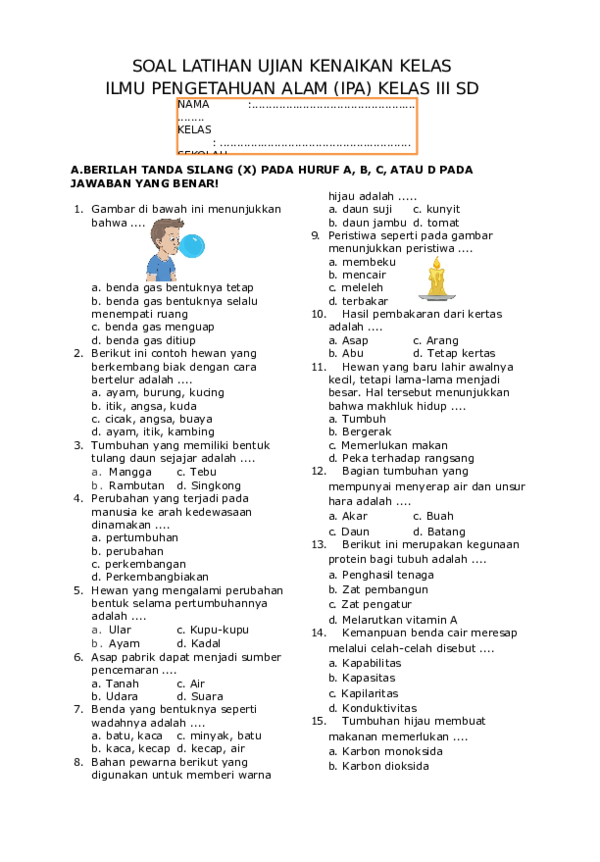 7 Rahasia Mudah Memahami Contoh Soal IPA Kelas 3 SD Perubahan Wujud Benda Agar Nilai Bagus