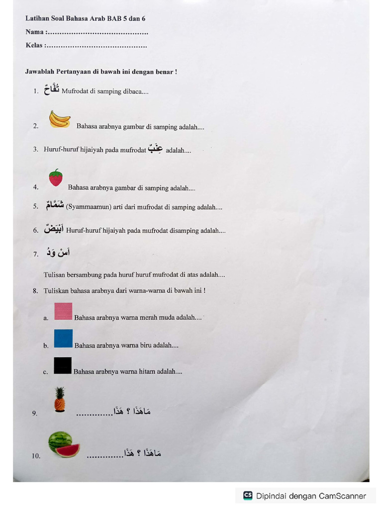 soal bahasa arab kelas 1 semester 1 pdf soal bahasa arab kelas 1 semester 1 pdf