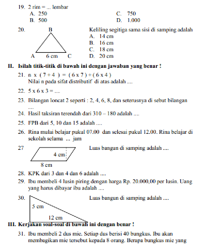 3 Fakta Mengejutkan Soal Matematika Kelas 4 Semester 2 Tematik dari LKS Siap Cetak