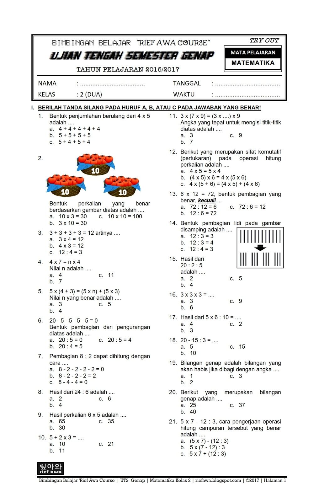5 Soal Matematika Kelas 2 SD Semester 1 PDF yang Wajib Dikuasai, Akhirnya Terungkap! 5 Soal Matematika Kelas 2 SD Semester 1 PDF yang Wajib Dikuasai, Akhirnya Terungkap!