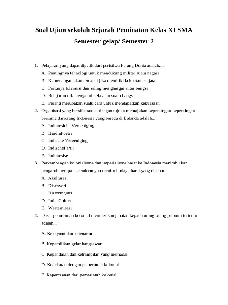 3 Rahasia Jawab Soal Essay Kolonialisme Sejarah Indonesia Kelas 11 Semester 2