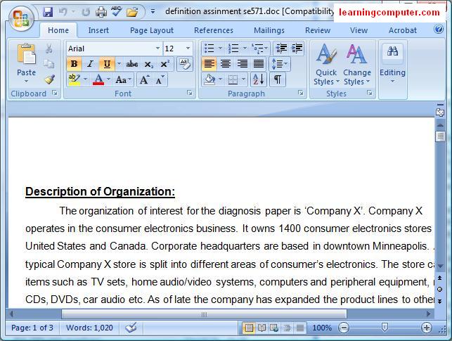 Tutoriel Microsoft Word 2007 Document d apprentissage de Microsoft Tutoriel Microsoft Word 2007 Document d apprentissage de Microsoft