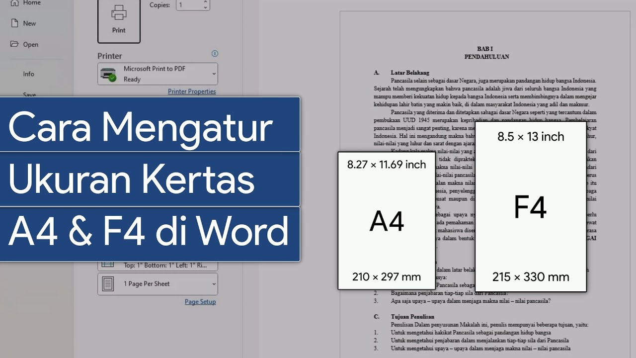 Cara Mengatur Ukuran Kertas F4 A4 Dan Lainnya Pada Microsoft Word