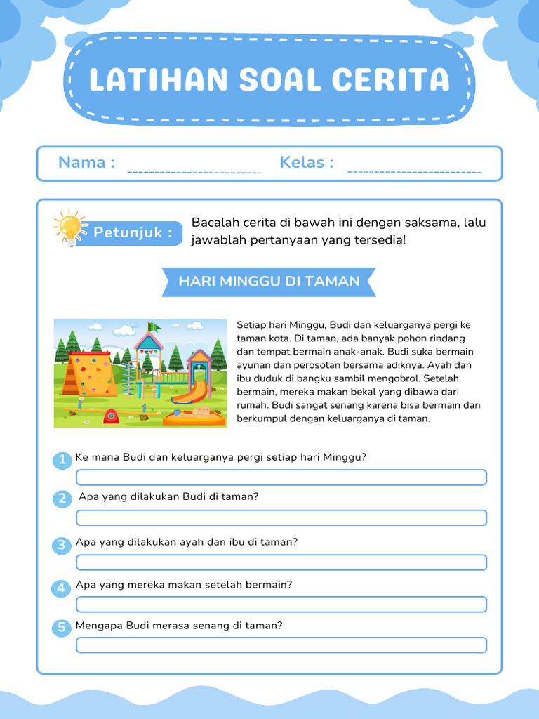 7 Soal Cerita Bahasa Indonesia Kelas 2 Wajib Dikuasai Siswa 2026