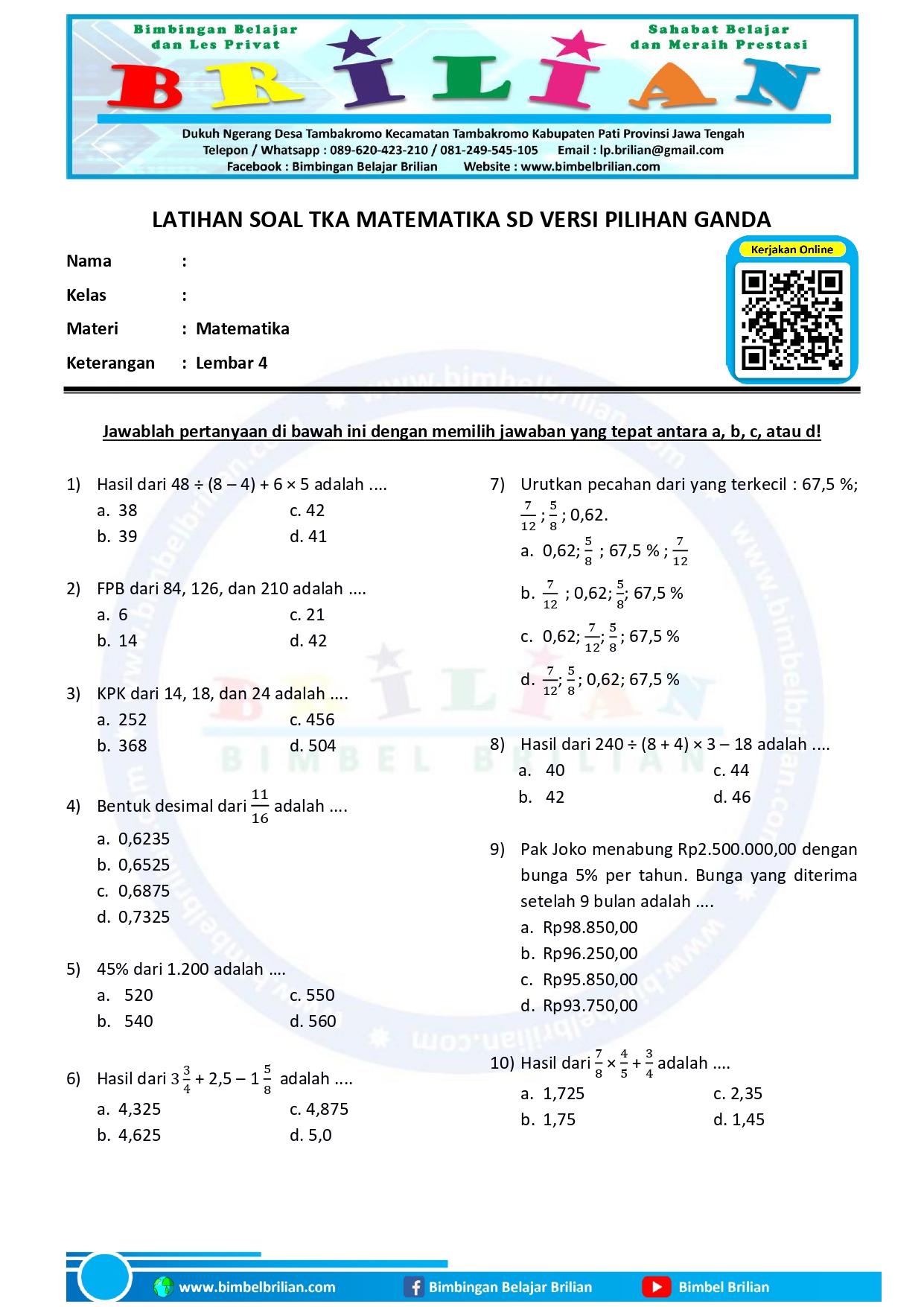 Akhirnya Terungkap 40 Soal Pilihan Ganda Tema 1 Kelas 6 Revisi 2018 Paling Sering Keluar