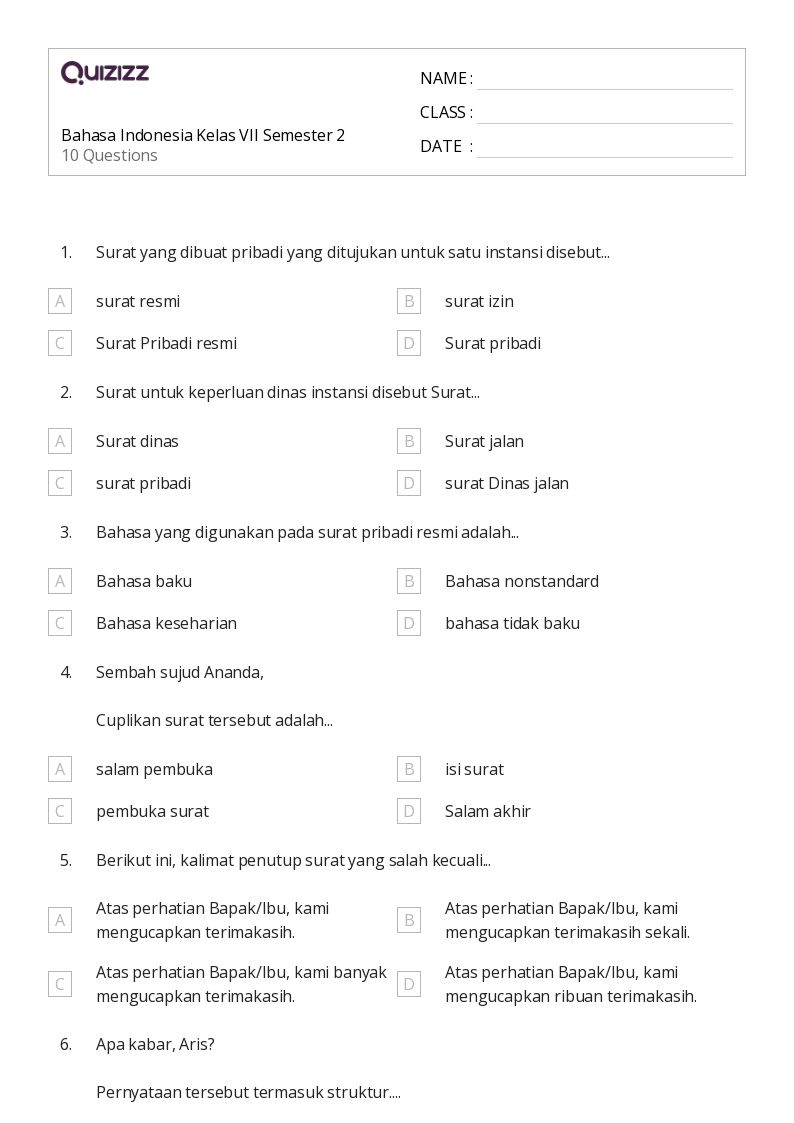 Wajib Tahu 40 Soal B.Indo Kelas 7 Semester 1 dan 2 Ini Sebelum Ulangan Akhir 2026