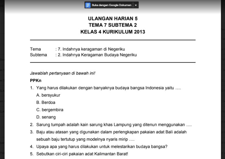 7 Cara Menguasai Contoh Soal Tematik Kelas 4 Tema 7 Subtema 2 Wajib Tahu Sebelum Ujian