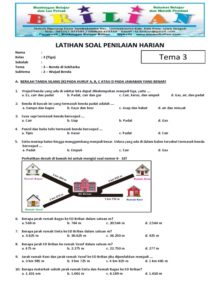 7 Contoh Soal Tematik Kelas 3 Tema 3 Subtema 2 yang Terbukti Meningkatkan Nilai PTS