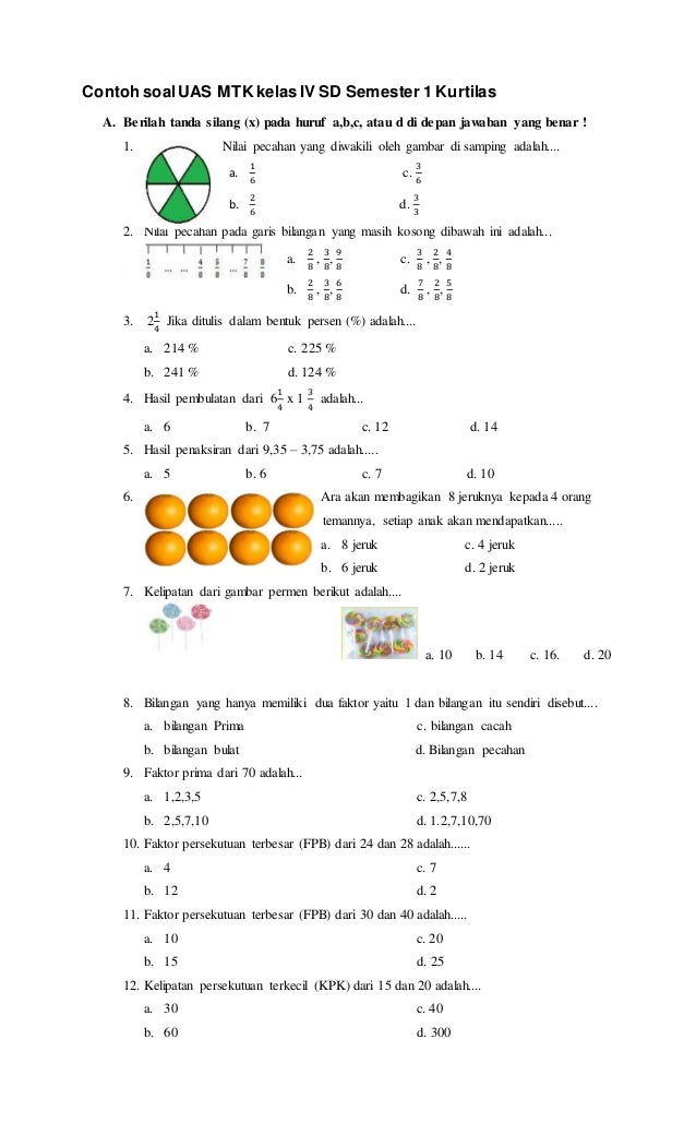 7 Rahasia contoh soal matematika kelas 4 sd semester 2 dan jawabannya untuk Anak Sukses