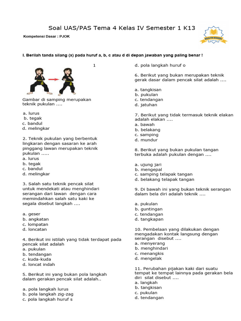 7 contoh soal uas kelas 4 k13 semester 1 revisi yang terbukti membantu siswa sukses