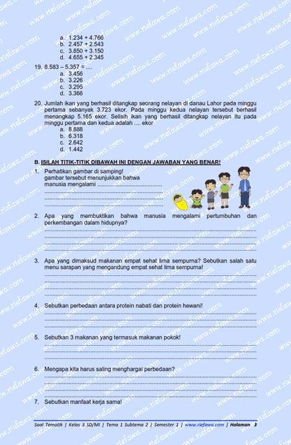 Contoh Soal Tematik Kelas 3 Tema 1 Subtema 2 yang Wajib Dikuasai Siswa Sebelum Ulangan 2026