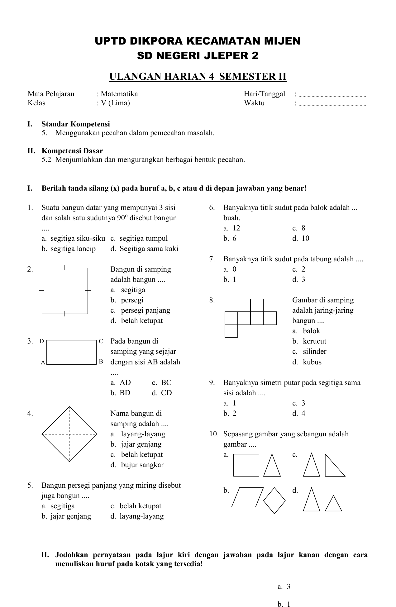 Jangan Lewatkan 5 Contoh Soal Matematika Kelas 5 Semester 2 Bangun Ruang yang Sering Muncul di Ujian Sekolah