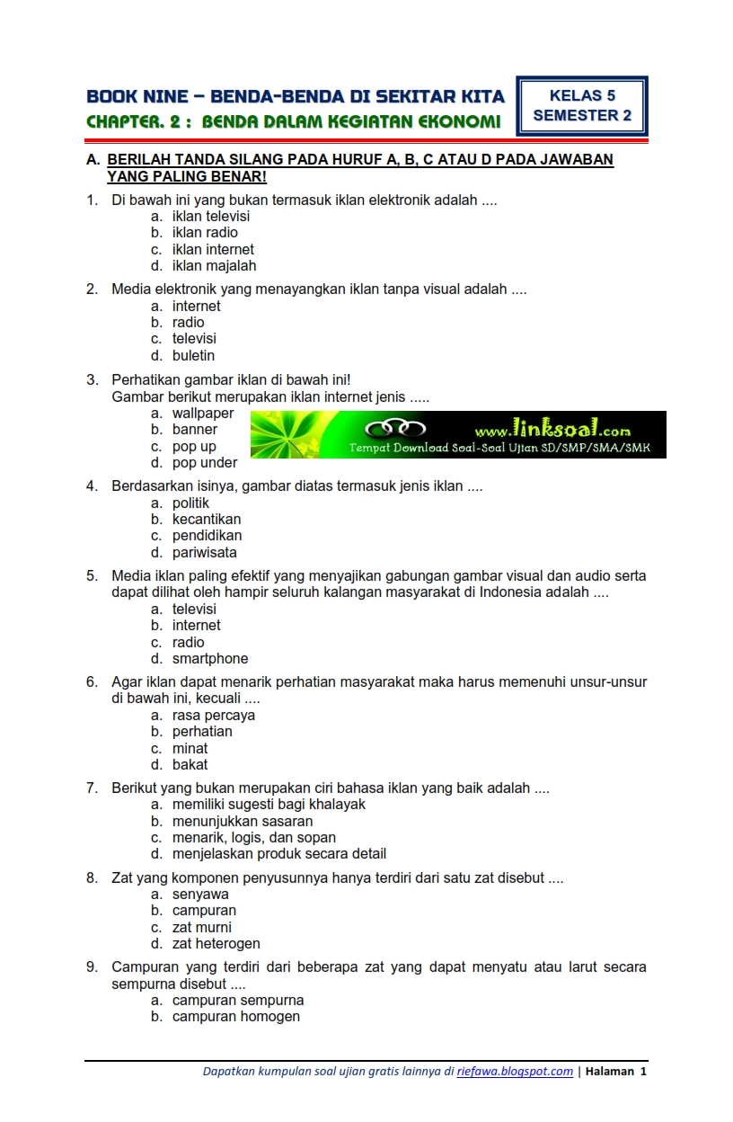 Terbukti 5 Contoh Soal Tematik Kelas 5 Tema 1 Subtema 2 yang Bikin Anak Pintar Sekarang