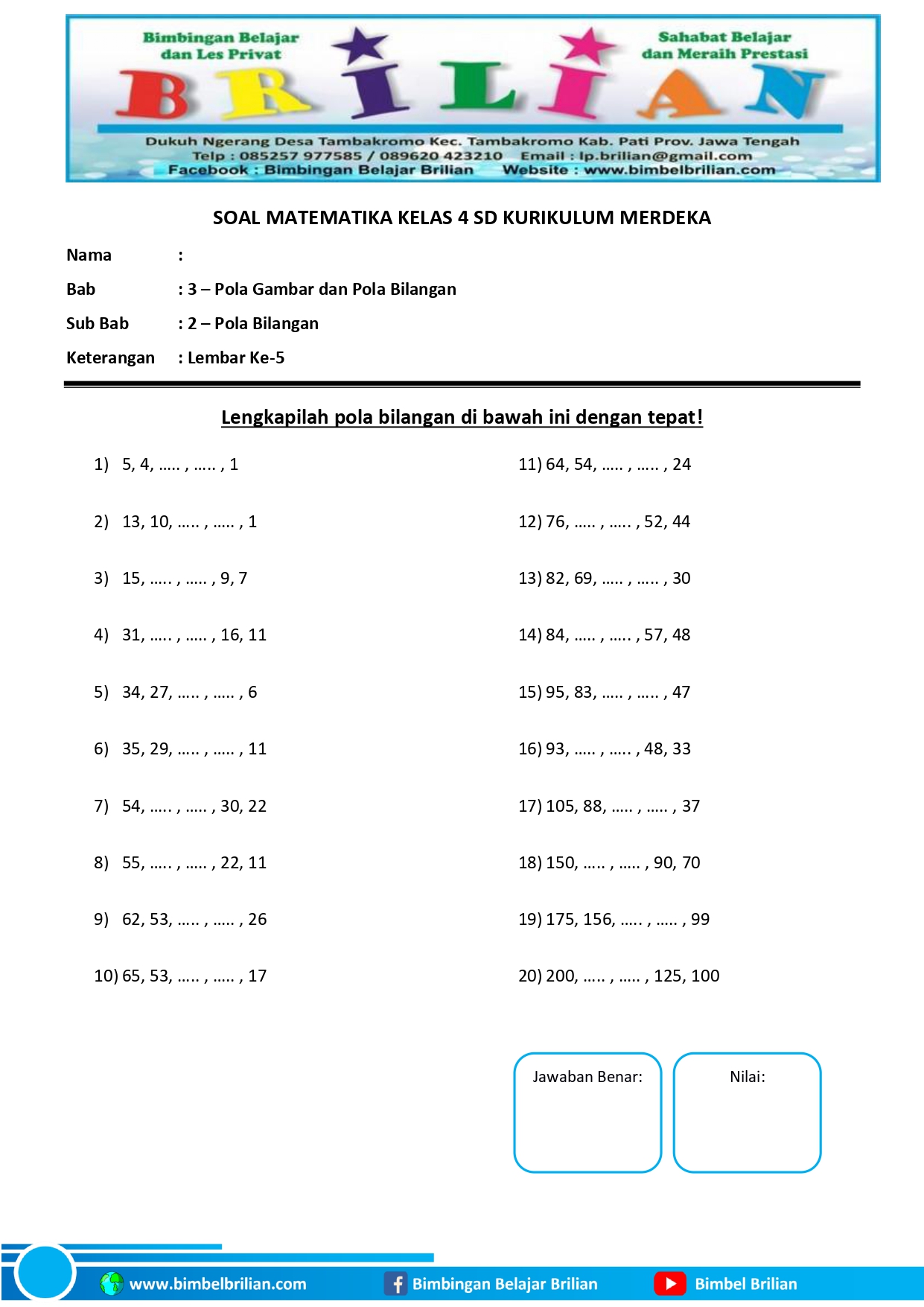 Ternyata Begini Isi File Contoh Soal Matematika Kelas 4 Semester 2.doc yang Sering Dicari Guru