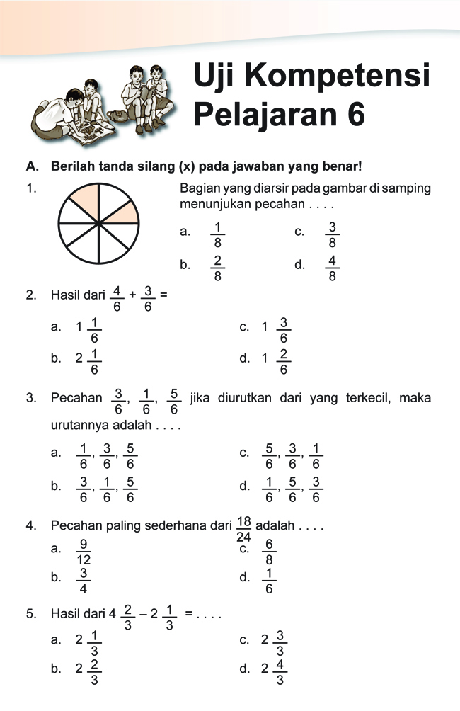 Soal Matematika Kelas 4 Pecahan - Perumperindo co id