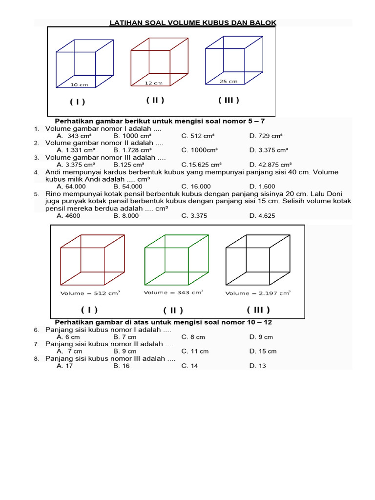 7 Latihan Contoh Soal Matematika Kelas 5 3.7.2 Menganalisis Unsur dan Volume Kubus yang Sering Muncul di Ujian 2026 7 Latihan Contoh Soal Matematika Kelas 5 3.7.2 Menganalisis Unsur dan Volume Kubus yang Sering Muncul di Ujian 2026