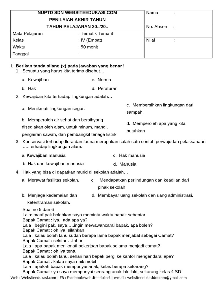 Rahasia Nilai Sempurna dengan Contoh Soal Tematik Kelas 4 Tema 9 Subtema 2 Terbaru Rahasia Nilai Sempurna dengan Contoh Soal Tematik Kelas 4 Tema 9 Subtema 2 Terbaru