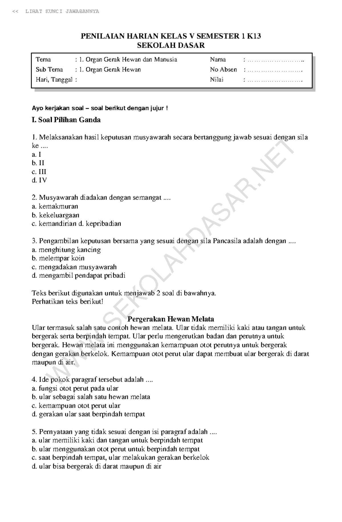 Wajib Tahu 5 Contoh Soal Bahasa Indonesia Kelas 5 Tema 1 Subtema 1 Terbaru 2026 Wajib Tahu 5 Contoh Soal Bahasa Indonesia Kelas 5 Tema 1 Subtema 1 Terbaru 2026