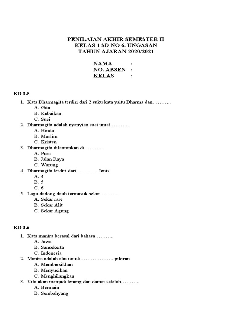 Wajib Tahu! 5 Contoh Soal UAS Kelas 1 SD Tema 2 Agar Nilai Anak Melejit Tinggi Wajib Tahu! 5 Contoh Soal UAS Kelas 1 SD Tema 2 Agar Nilai Anak Melejit Tinggi