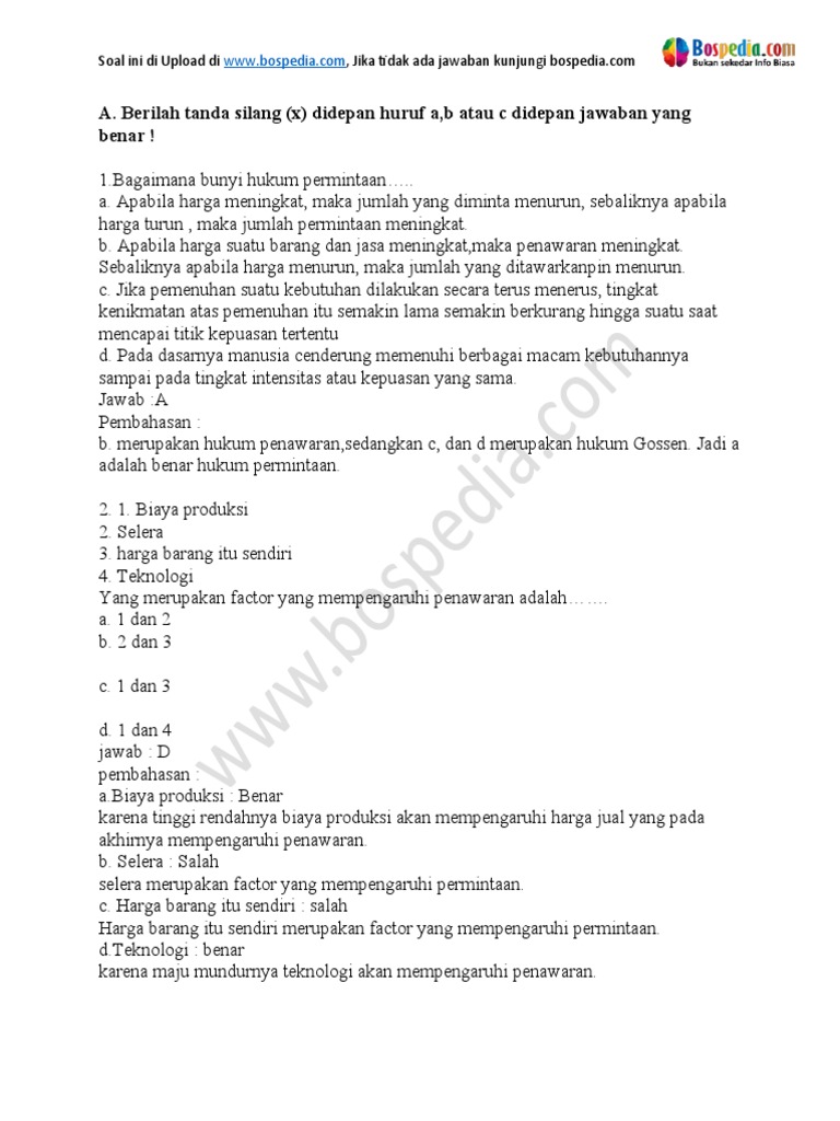 Wajib Tahu! Contoh Soal Ekonomi Kelas 11 Semester 2 Beserta Jawabannya Agar Nilai Maksimal Wajib Tahu! Contoh Soal Ekonomi Kelas 11 Semester 2 Beserta Jawabannya Agar Nilai Maksimal
